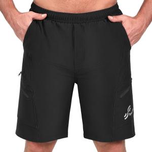 Sportneer Bike Shorts for Men: 3D Padded Lightweight Riding Biking Cycling Mountain Bike Shorts for Men with Zipper Pockets(All Black)