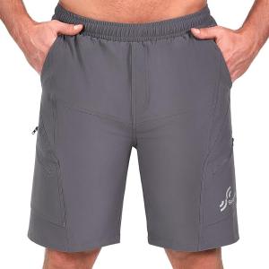 Sportneer Bike Shorts for Men: 3D Padded Lightweight Riding Biking Cycling Mountain Bike Shorts for Men with Zipper Pockets(All Grey)