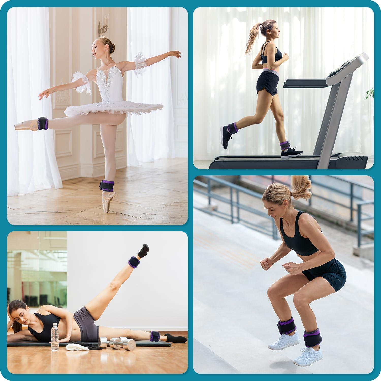 image:imageSportneer Ankle Weights for Men Women Strength Training 410 lbs Pair Leg Weights Set Comfortable and Soft Perfect for Dancing Running Walking Fitness WorkoutPurple