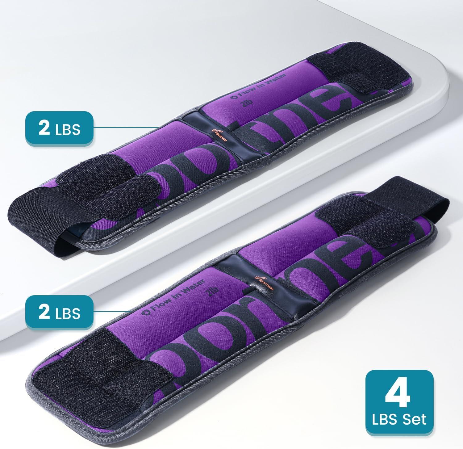 image:imageSportneer Ankle Weights for Men Women Strength Training 410 lbs Pair Leg Weights Set Comfortable and Soft Perfect for Dancing Running Walking Fitness WorkoutPurple