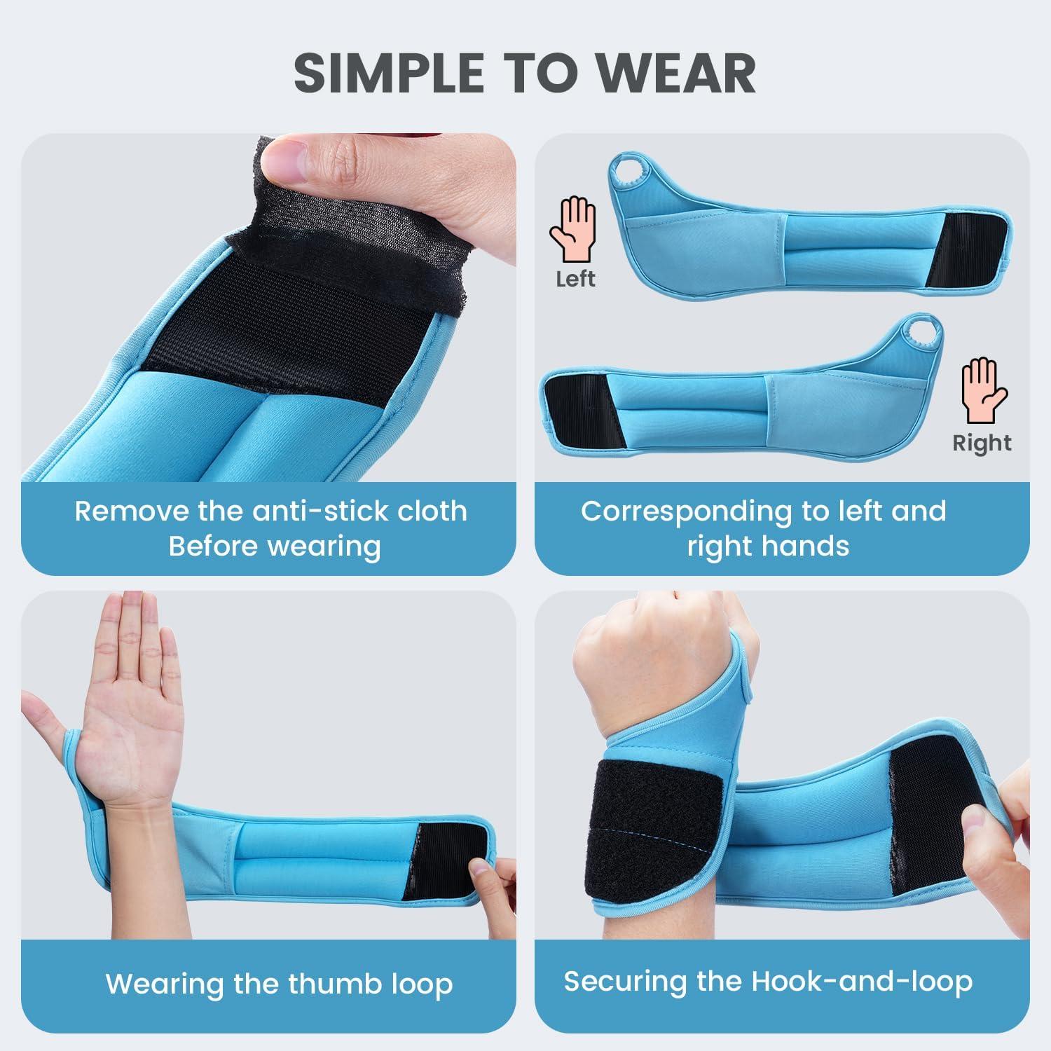 image:imageSportneer Wrist Weights with Thumb Loops Lock for Men Women 2 LBS 4 LBS Pair Arm Hand Weights for Running Walking Jogging Physical Therapy Gym Strength Training Cardio Exercise Increase Wrist amp Hand ResistanceBlue