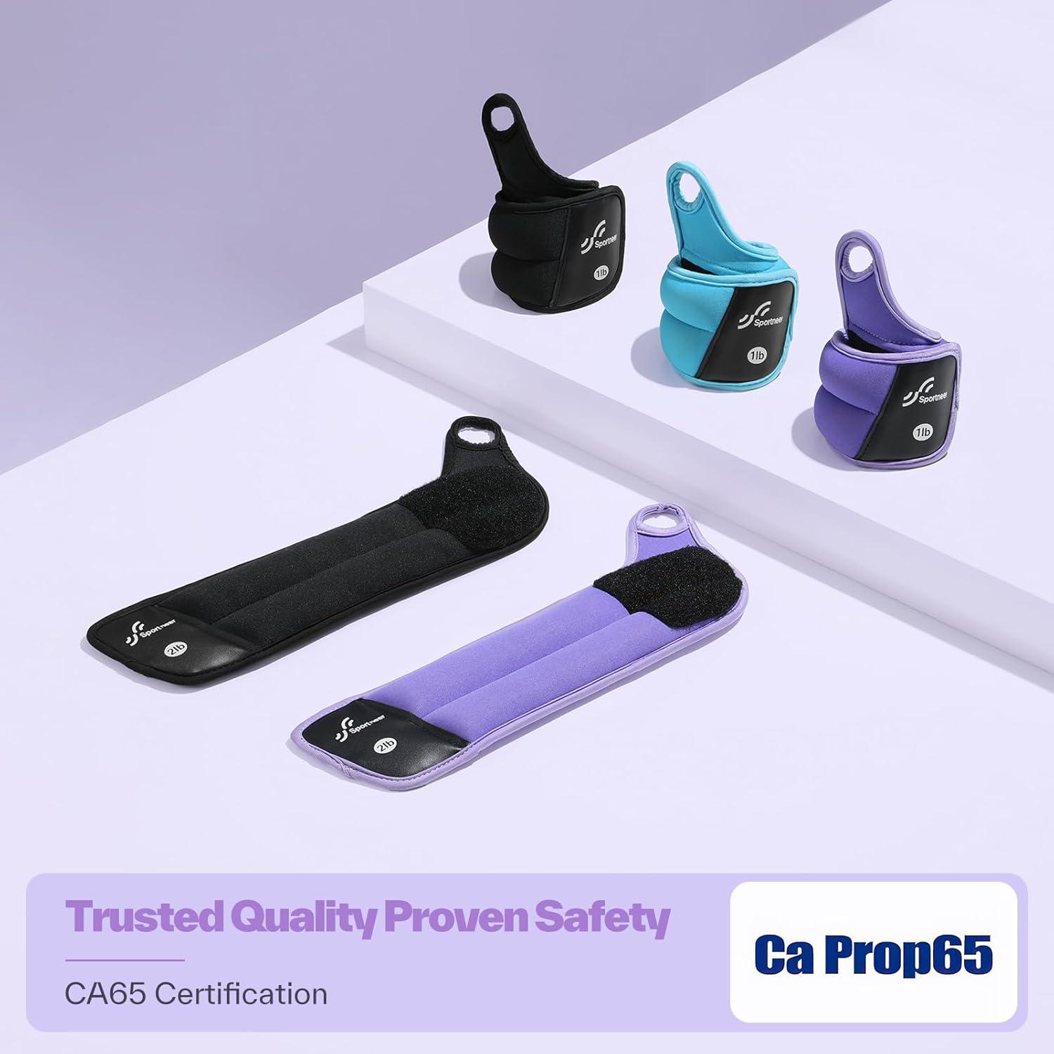 image:imageSportneer Wrist Weights with Thumb Loops Lock for Men Women 2 LBS 4 LBS Pair Arm Hand Weights for Running Walking Jogging Physical Therapy Gym Strength Training Cardio Exercise Increase Wrist amp Hand ResistancePurple