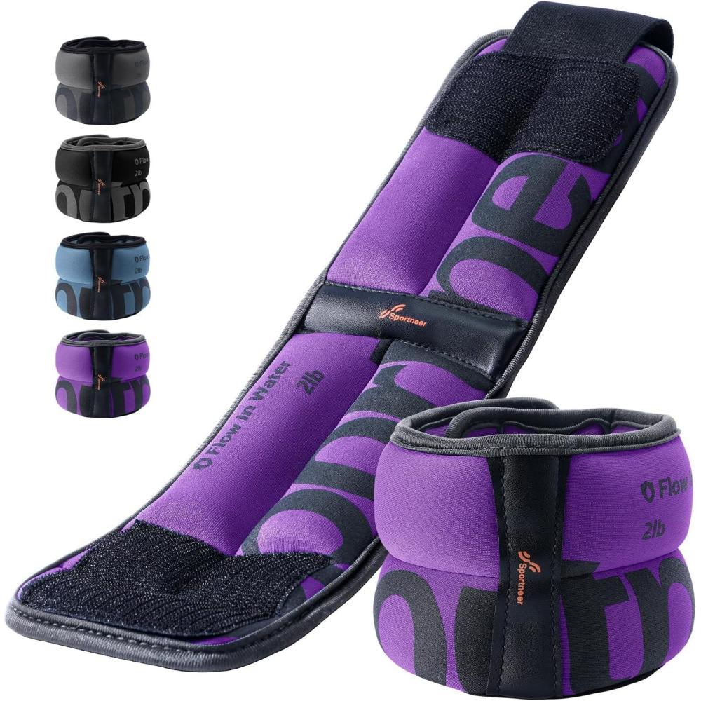 image:imageSportneer Ankle Weights for Men Women Strength Training 410 lbs Pair Leg Weights Set Comfortable and Soft Perfect for Dancing Running Walking Fitness WorkoutPurple