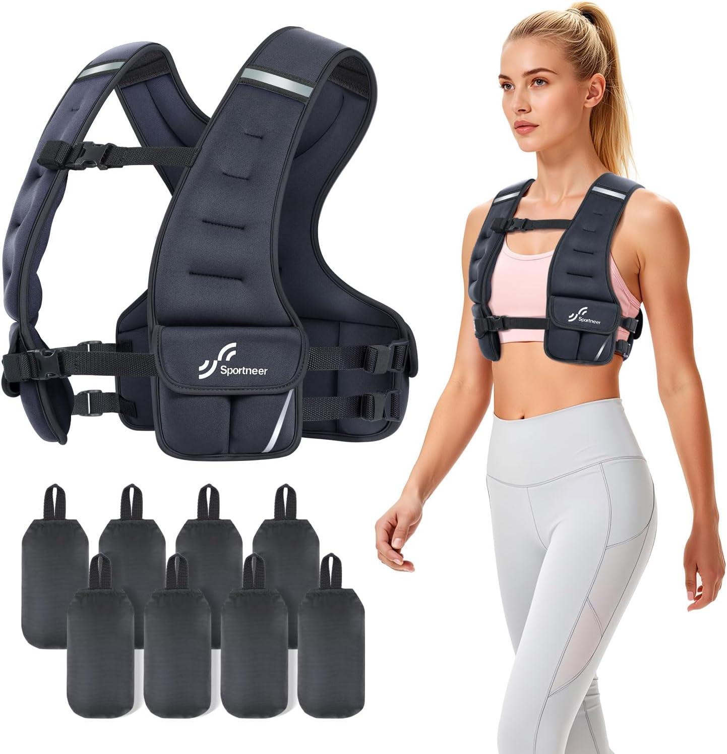 image:imageSportneer Adjustable Weighted Vest Woman 610lb1018lb Weighted Walking Vest for Women with 48 Weight Packs Fast Adjust Comfortable Weight Vest for Home Gym Burn Calories Strength Training VestsBlack