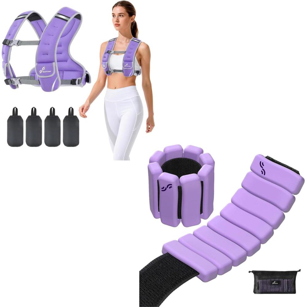 image:imageSportneer Adjustable Weighted Vest and SShaped Wrist Weights Set of 2