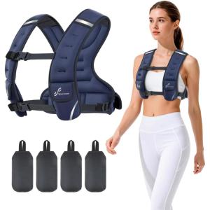 Sportneer Adjustable Weighted Vest Woman: 6-10lb/10-18lb Weighted Walking Vest for Women with 4/8 Weight Packs Fast Adjust Comfortable Weight Vest for Home Gym Burn Calories Strength Training Vests(Blue)