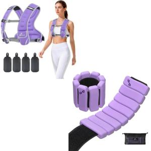 Sportneer Adjustable Weighted Vest and S-Shaped Wrist Weights Set of 2