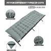 Sportneer Cot Mattress: 1.5-2″ Thick Soft Camping Cot Mattress Pad – 75″x28″ Folding Cot Topper with Fix Straps for Single Bed, Camp Cot, RV Bunk – Comfortable & Portable(Grey)
