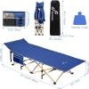 Sportneer Cot Mattress: 1.5-2″ Thick Soft Camping Cot Mattress Pad – 75″x28″ Folding Cot Topper with Fix Straps for Single Bed, Camp Cot, RV Bunk – Comfortable & Portable(Navy Blue)