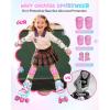 Sportneer Kids Roller Skates with Protective Gear Set, 4 Size Adjustable Girls Roller Skates with 8 Flash LED Wheels, Safe & Fun Skates for Toddlers Ages 3-12 Indoor Outdoor Use(XS (foot length: 5.7-6.3inch))