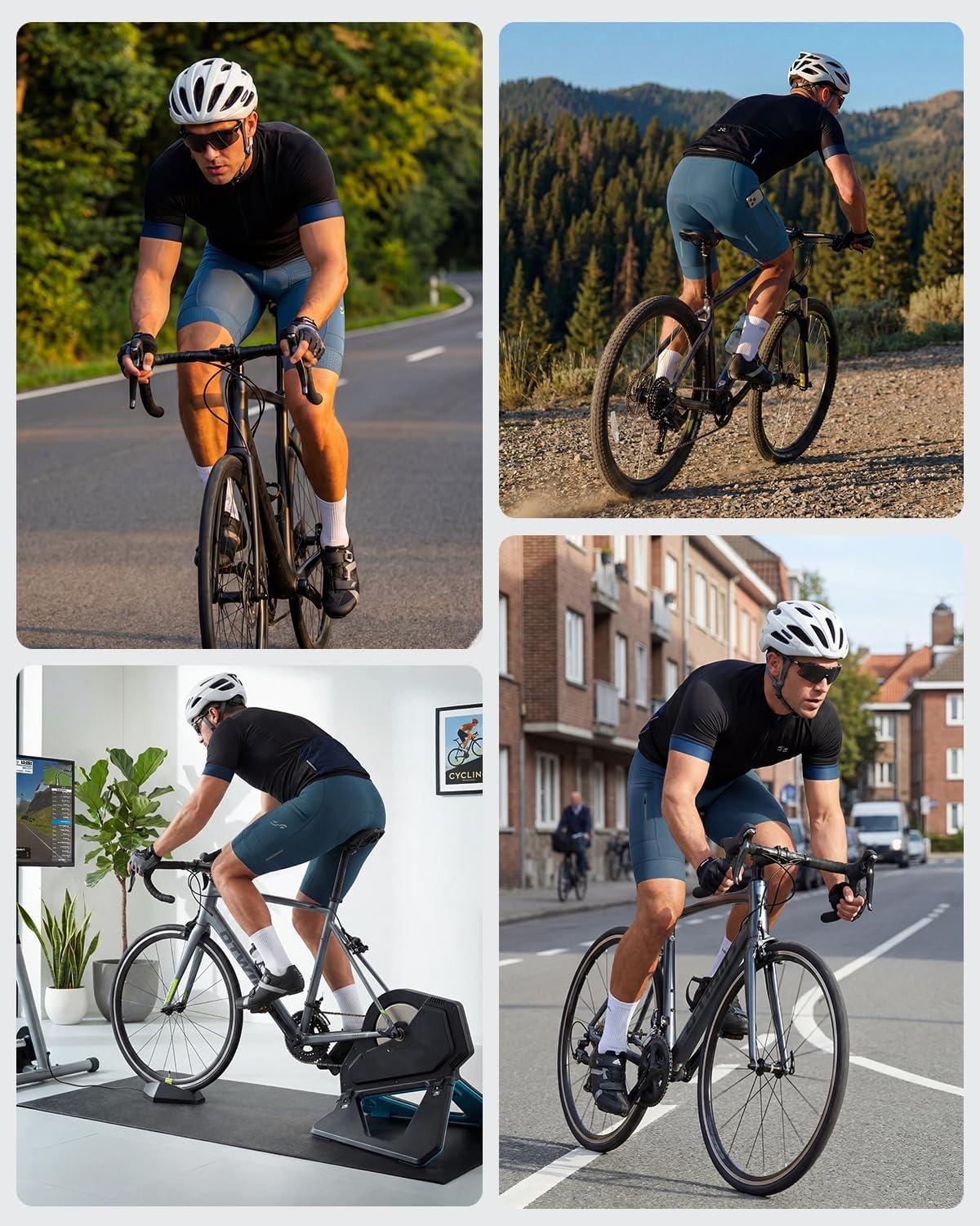 image:imageSportneer Padded Bike Shorts for Men 4D Padding Mens Bicycle Cycling Biking Clothing Shorts Breathable and AbsorbentBlue With Pockets