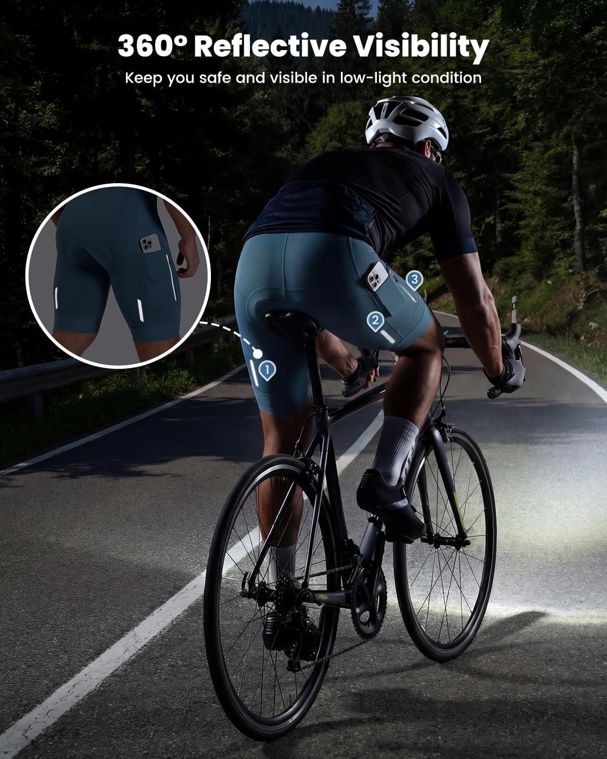 image:imageSportneer Padded Bike Shorts for Men 4D Padding Mens Bicycle Cycling Biking Clothing Shorts Breathable and AbsorbentBlue With Pockets
