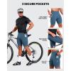 Sportneer Padded Bike Shorts for Men – 4D Padding Mens Bicycle Cycling Biking Clothing Shorts, Breathable and Absorbent(Blue With Pockets)