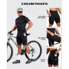 Sportneer Padded Bike Shorts for Men – 4D Padding Mens Bicycle Cycling Biking Clothing Shorts, Breathable and Absorbent(Full Black With Two Pockets)