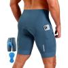Sportneer Padded Bike Shorts for Men – 4D Padding Mens Bicycle Cycling Biking Clothing Shorts, Breathable and Absorbent(Blue With Pockets)