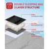 Sportneer Double Sleeping Bag – 2 Person Queen Size Sleeping Bag with 2 Pillows for Adults Kids in 3 Season Warm Cold Weather, Waterproof Lightweight for Outdoor, Camping, Backpacking, Hiking(Black)