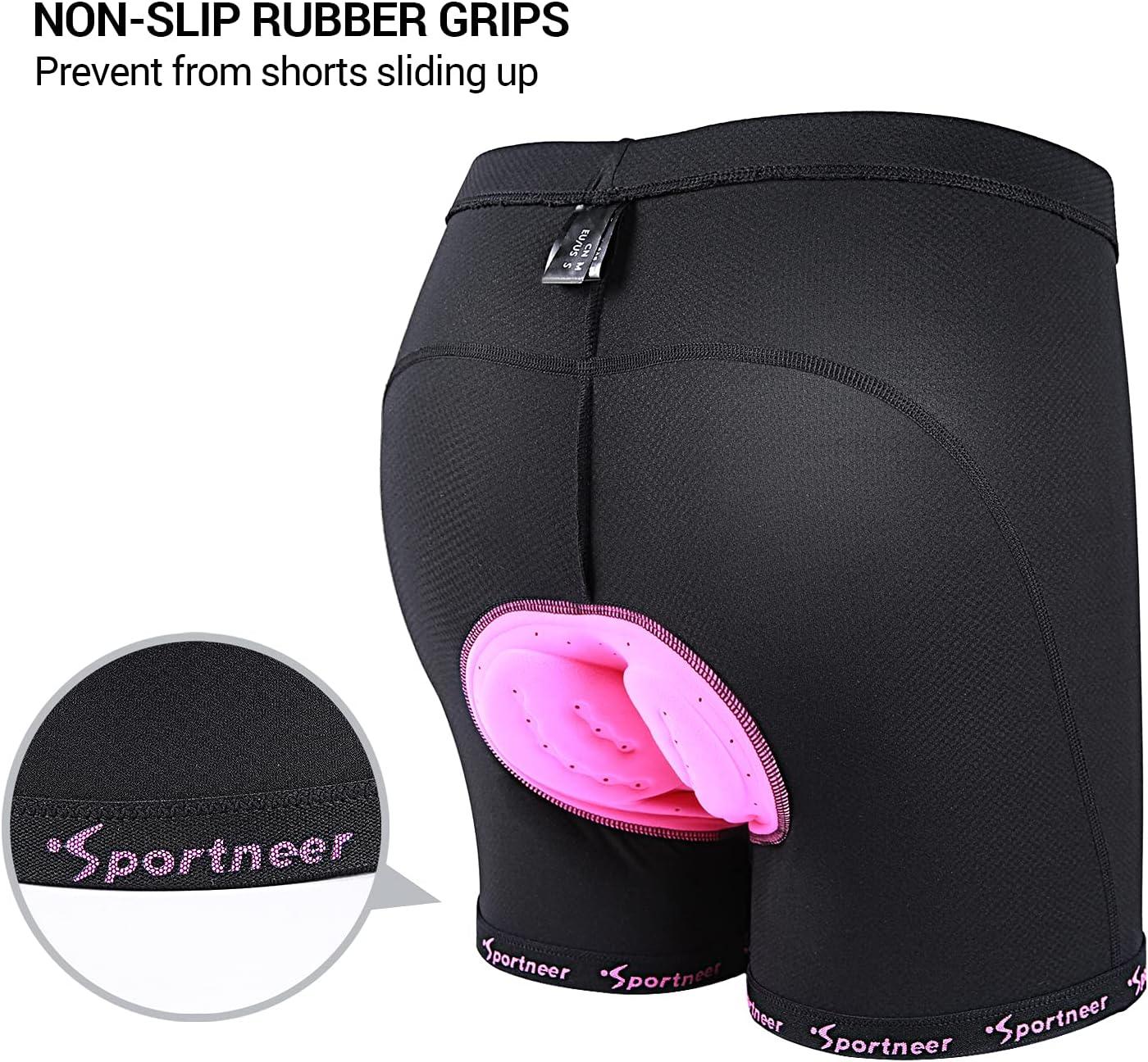 image:imageSportneer Cycling Shorts for Women 3D Padded Bike Shorts Cycling Underwear Bicycle Road Biking Cycle Shorts for WomenBlackpink Leg Band